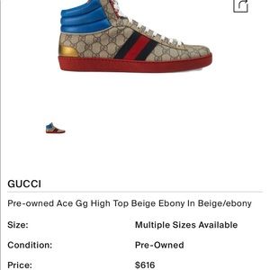 Gucci Ace GG High Top Beige Ebony In Beige/Ebony